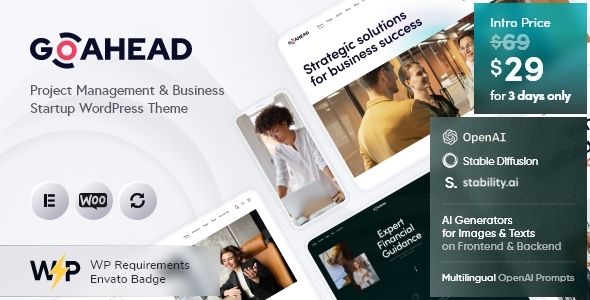 GoAhead — Project Management & Business Startup WordPress Theme