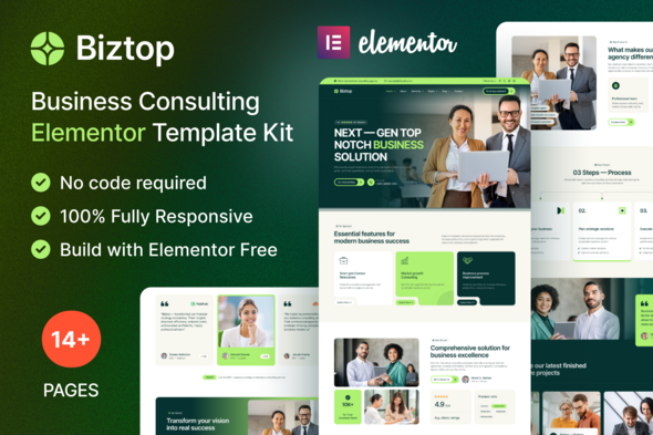 Biztop — Business Consulting Elementor Template Kit