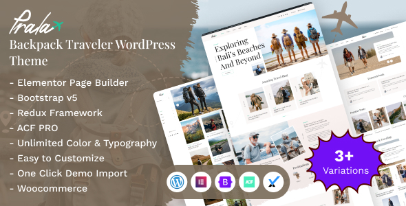 Prala - Backpack Traveler Blog WordPress Theme