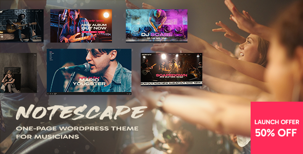 Notescape - One-Page Music WordPress Theme