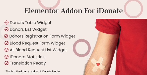 Elementor Addon for IDonatePro - Blood Donation