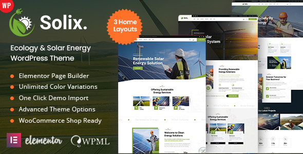 Solix - Ecology & Solar Energy WordPress Theme