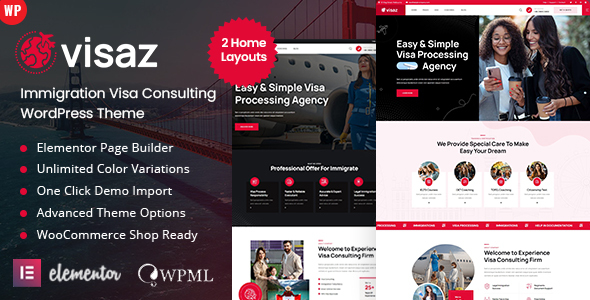 Visaz - Immigration Visa Consulting WordPress Theme