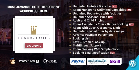 Luxury | Online Hotel Booking Reservation Theme