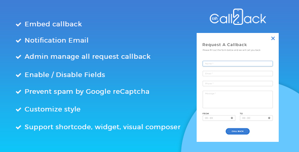 Call Back - Manager Call Me Back WordPress Plugin