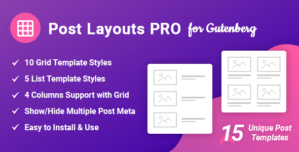 Post Layouts Pro for Gutenberg