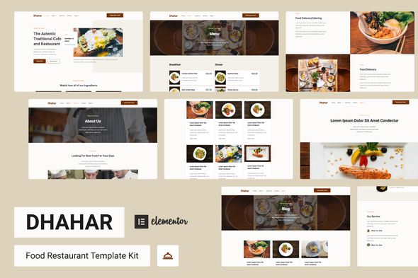 Dhahar - Restaurant Elementor Template Kit
