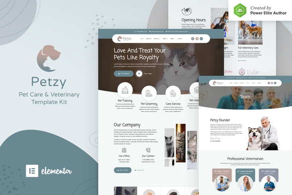 Petzy – Pet Care & Veterinary Elementor Template Kit