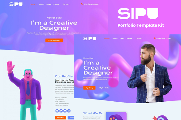 Sipu - Creative Portfolio Elementor Template Kit