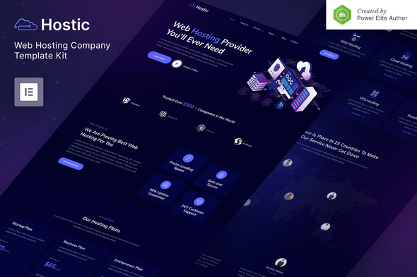Hostic – Web Hosting Company Elementor Template Kit