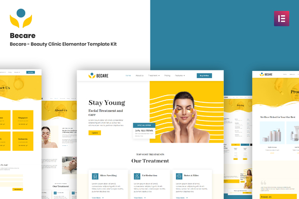 Becare - Beauty Clinic Elementor Template Kit