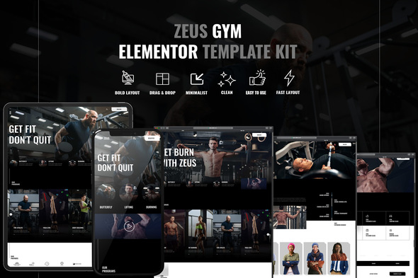 Zeus - Gym & Fitness Elementor Template Kit