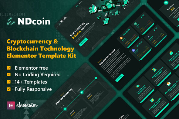 Ndcoin - Cryptocurrency & Blockchain Technology Elementor Template Kit