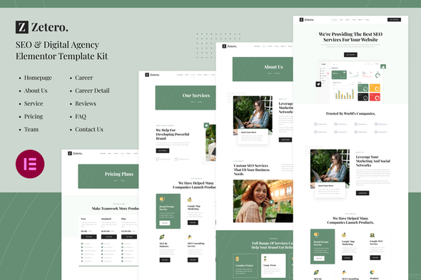 Zetero | SEO & Digital Agency Elementor Template Kit