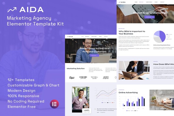 AIDA - Marketing Agency Elementor Template Kit