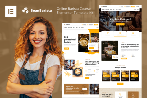 Bean Barista - Online Barista Course Elementor Template Kit