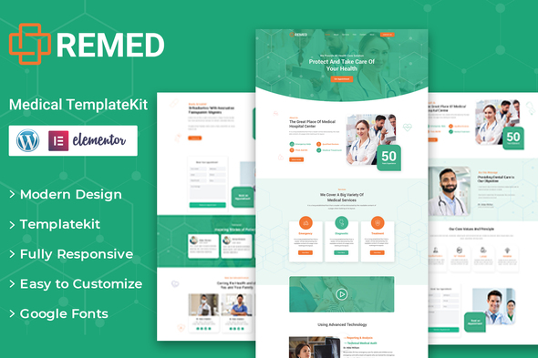 REMED |  Medical Elementor Template Kit