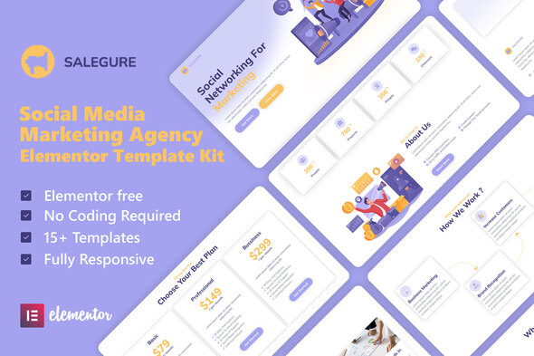 Salegure - Social Media Marketing Agency Elementor Template Kit