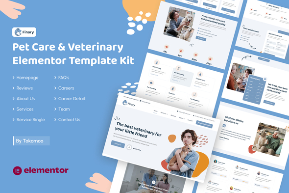 Finary | Pet Care & Veterinary Elementor Template Kit
