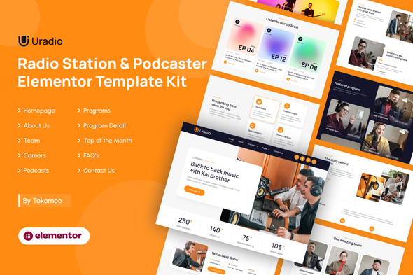 Uradio | Radio Station & Podcaster Elementor Template Kit