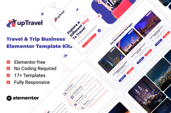 UpTravel - Travel & Tour Agency Elementor Template Kit