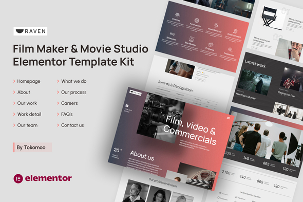 Raven | Film Maker & Movie Studio Elementor Template Kit