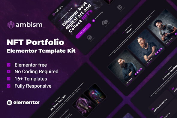 Ambism  - NFT Portfolio Elementor Template Kit