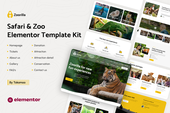Zoorilla | Safari & Zoo Elementor Template Kit