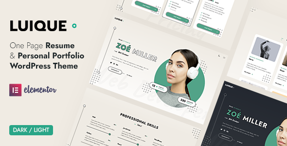 Luique - One Page Resume WordPress Theme