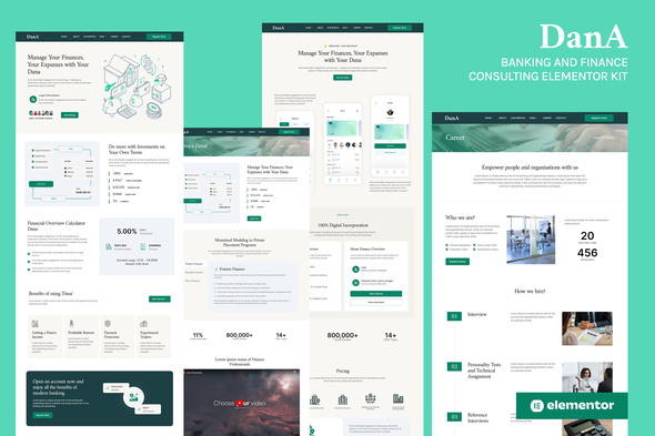 Dana - Banking and Finance Consulting Elementor Template Kit