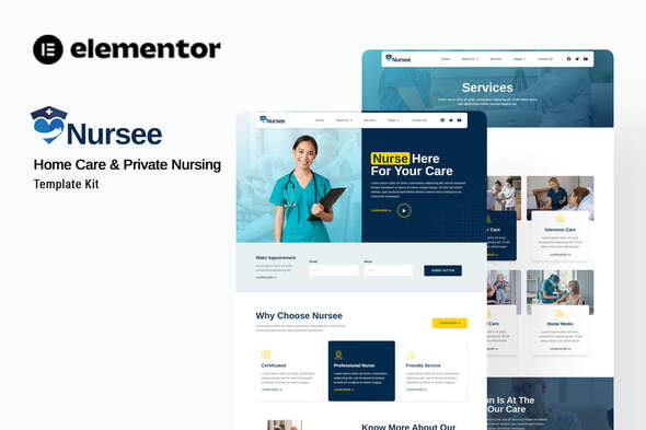 Nursee - Homecare & Private Nursing Elementor Template Kit