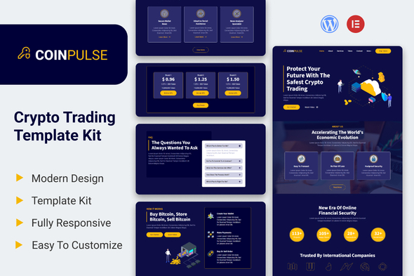 Coinpulse - Crypto Currency & Trading Elementor Template Kit
