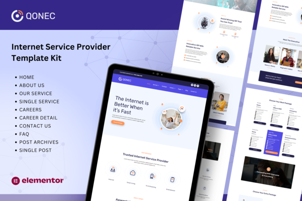 Qonec - Broadband & Internet Service Provider Template Kit