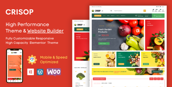 Crisop - Elementor Organic Food Store WooCommerce Theme