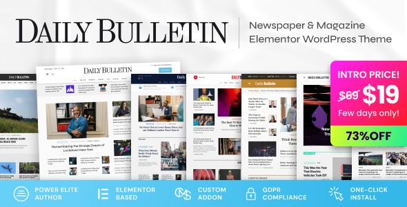 Daily Bulletin Magazine & Newspaper WordPress Theme