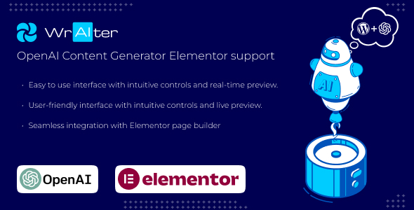 WrAIter - AI Assisted Autocontent Elementor Support