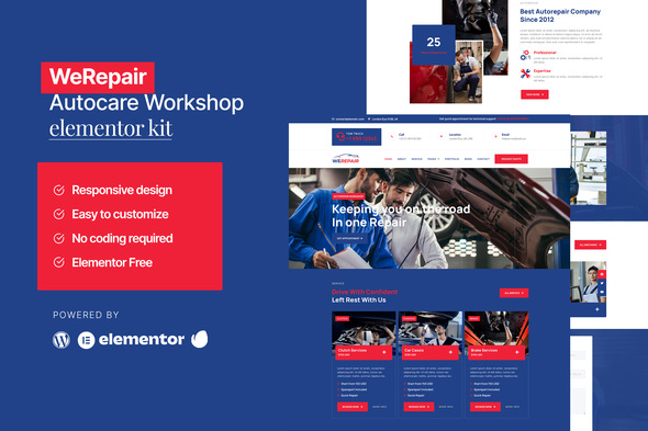 Werepair - Autocare Workshop Elementor Pro Kit