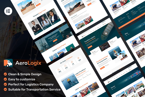 AeroLogix - Logistics & Transportation Elementor Template Kit