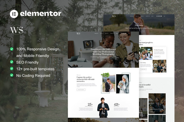 Wedshot - Wedding Photography Service Elementor Template Kit