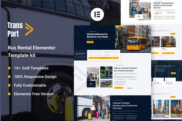 Transpart - Bus Charter Service & Rental Elementor Template Kit