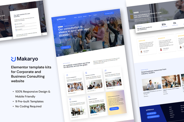 Makaryo - Corporate and Business Consulting Elementor Template kits