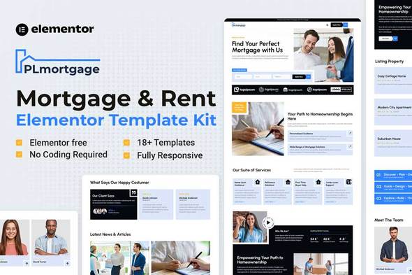 PLMortgage – Loan Lender Elementor Template Kit