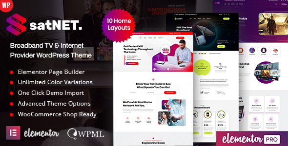 Satnet - Broadband TV & Internet Provider WordPress Theme