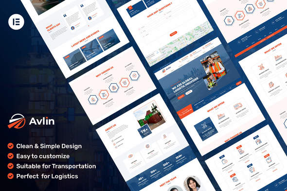 Avlin - Transportation & Logistics Elementor Template Kit