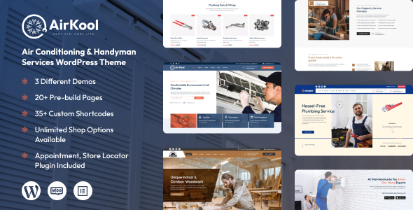 AirKool - Air Conditioning & Handyman Services WordPress Theme