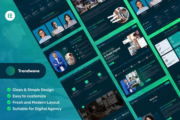 Trendwave - Digital Agency Elementor Template Kit