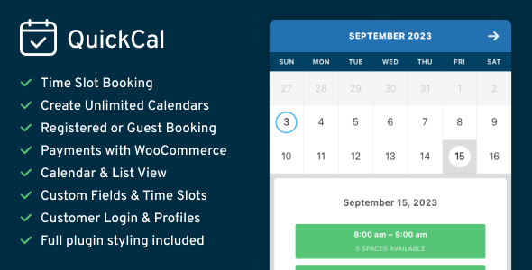 QuickCal - Appointment Booking Calendar for WordPress