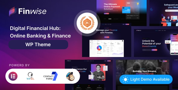 Finwise - Online Banking & Finance WordPress Theme