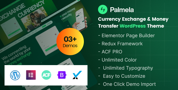 Palmela - Currency Exchange & Money Transfer WordPress Theme