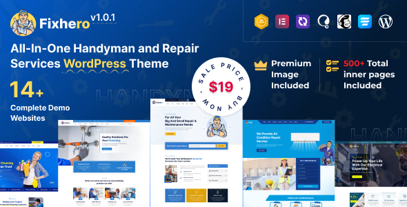 Fixhero - All In One Handyman & Repair Services WordPress Theme